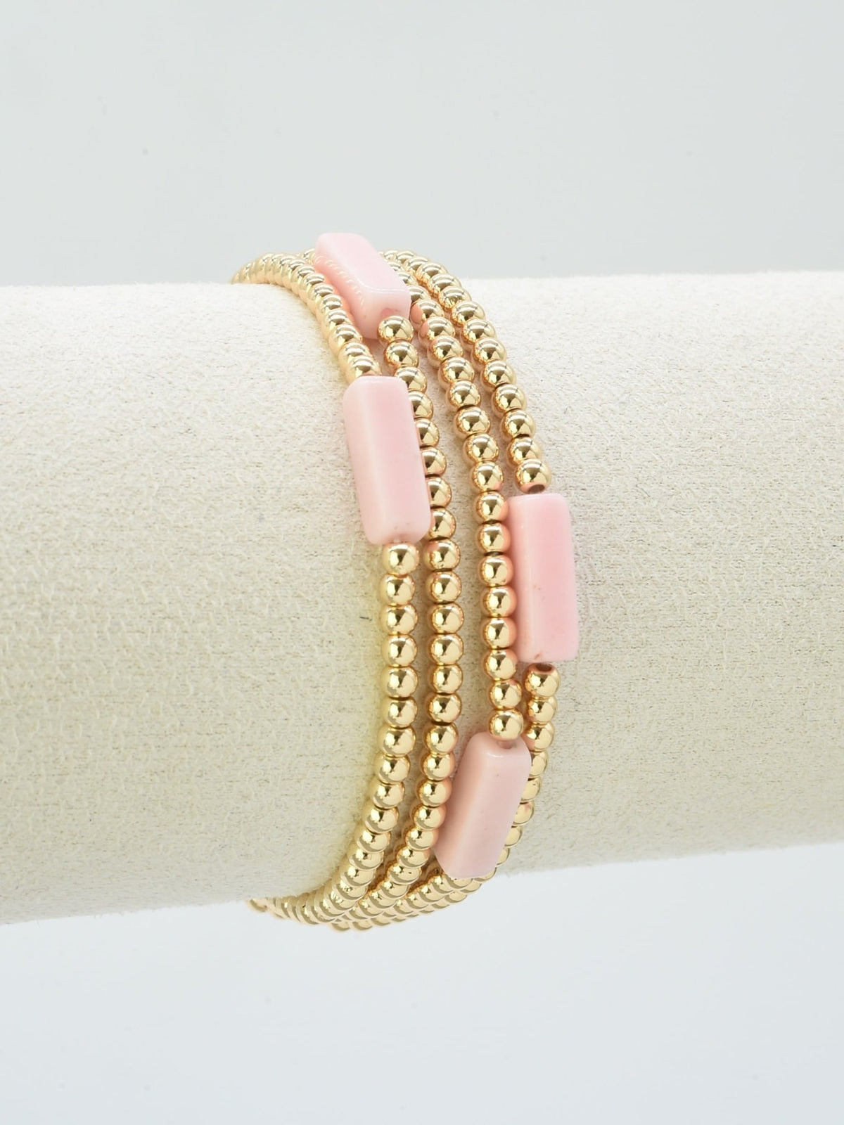 CB2348 4 Piece CCB Semi Precious Accent Bracelet Set - MiMi Wholesale