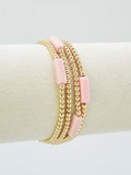 CB2348 4 Piece CCB Semi Precious Accent Bracelet Set - MiMi Wholesale
