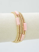 CB2348 4 Piece CCB Semi Precious Accent Bracelet Set - MiMi Wholesale