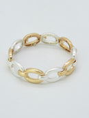 CB2353 Metal Link Stretch Bracelet - MiMi Wholesale