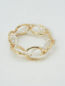 CB2359 Tether Chain Link Stretch Bracelet - MiMi Wholesale