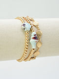 CB2362 3 Piece CCB With Ceramic Accent Bracelet Set - MiMi Wholesale