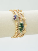 CB2362 3 Piece CCB With Ceramic Accent Bracelet Set - MiMi Wholesale