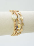 CB2362 3 Piece CCB With Ceramic Accent Bracelet Set - MiMi Wholesale