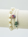 CB2363 3 Piece Pearl Ceramic Bracelet Set - MiMi Wholesale