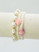 CB2363 3 Piece Pearl Ceramic Bracelet Set - MiMi Wholesale