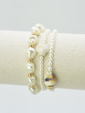 CB2363 3 Piece Pearl Ceramic Bracelet Set - MiMi Wholesale