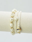 CB2363 3 Piece Pearl Ceramic Bracelet Set - MiMi Wholesale