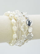 CB2365 4 PCS CCB, Pearl, and Glass Bracelet - MiMi Wholesale