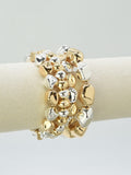 CB2369 4 Piece Organic Shape CCB Stretch Bracelet Set - MiMi Wholesale