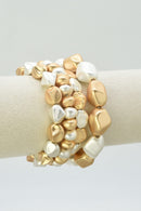 CB2369 4 Piece Organic Shape CCB Stretch Bracelet Set - MiMi Wholesale