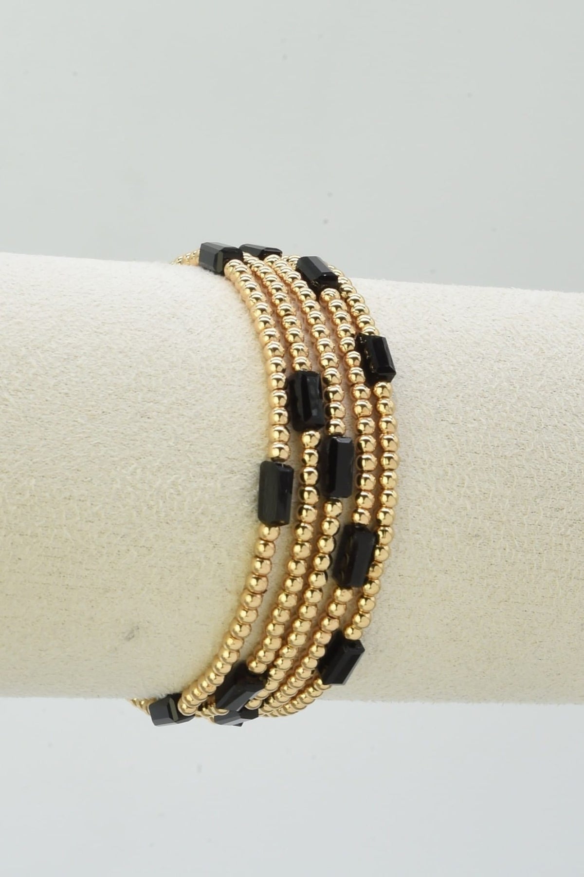 CB2371 Clara Five Piece CCB and Glass Bead Stretch Bracelet Set - MiMi Wholesale