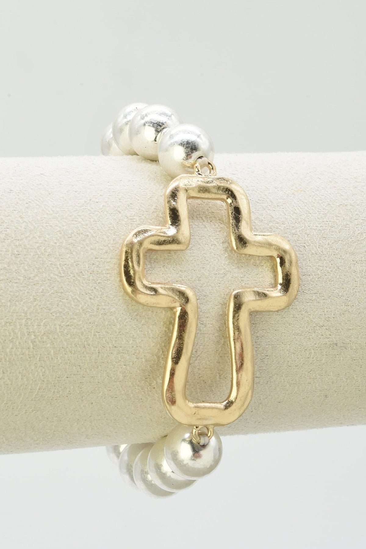 CB2373 Cross Stretch Bracelet - MiMi Wholesale