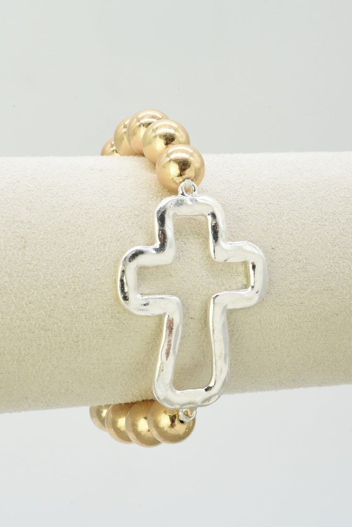 CB2373 Cross Stretch Bracelet - MiMi Wholesale