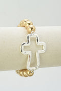 CB2373 Cross Stretch Bracelet - MiMi Wholesale