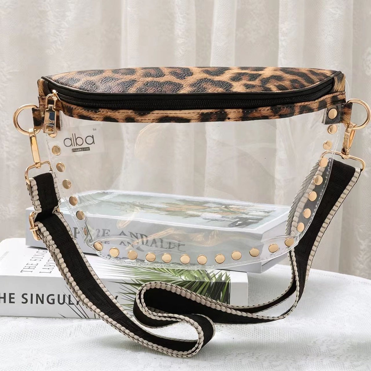 CB701 Lorna Clear Gameday Studded Crossbody Bag - MiMi Wholesale