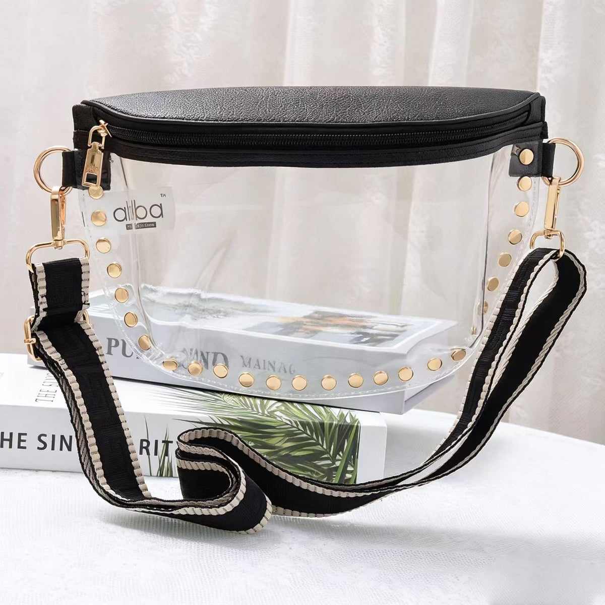 CB701 Lorna Clear Gameday Studded Crossbody Bag - MiMi Wholesale
