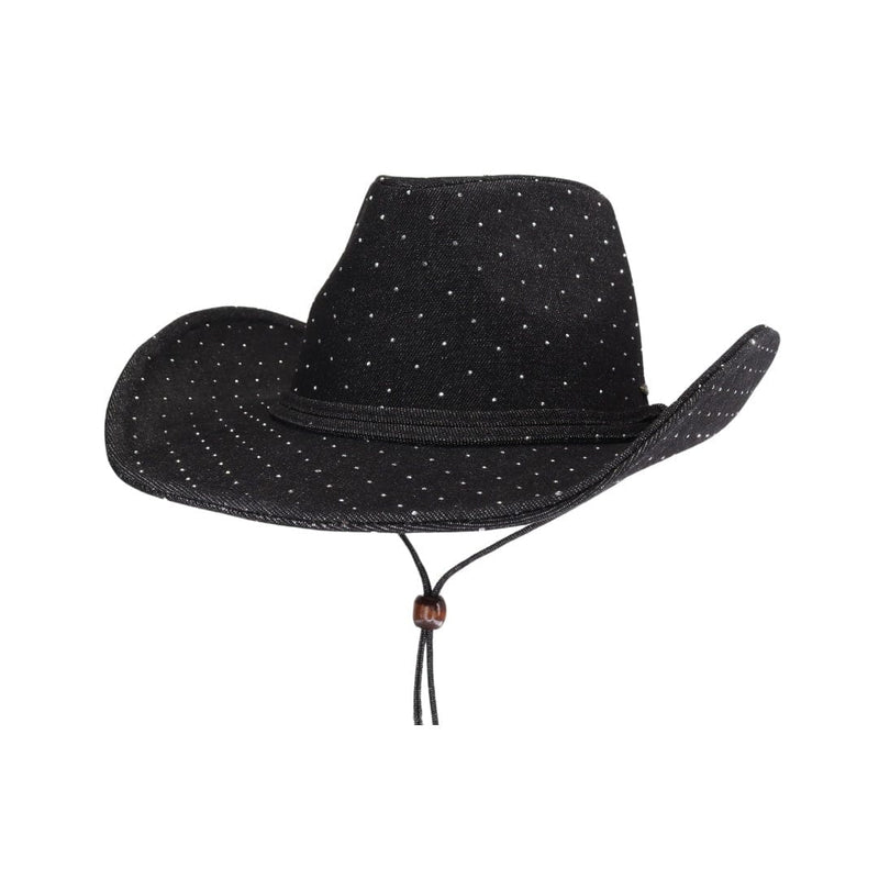 CBC0130 Broadway All Over Rhinestone Denim Cowboy Hat - MiMi Wholesale