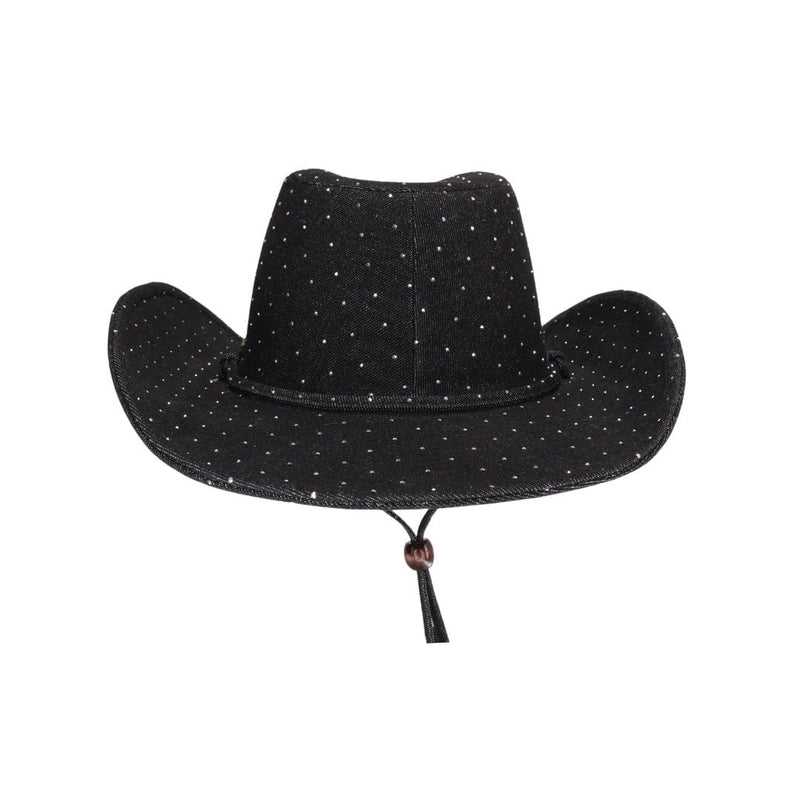 CBC0130 Broadway All Over Rhinestone Denim Cowboy Hat - MiMi Wholesale