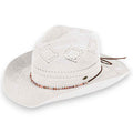 CBC0134 Woven Cowboy Hat With Bead Band - MiMi Wholesale