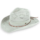 CBC0134 Woven Cowboy Hat With Bead Band - MiMi Wholesale