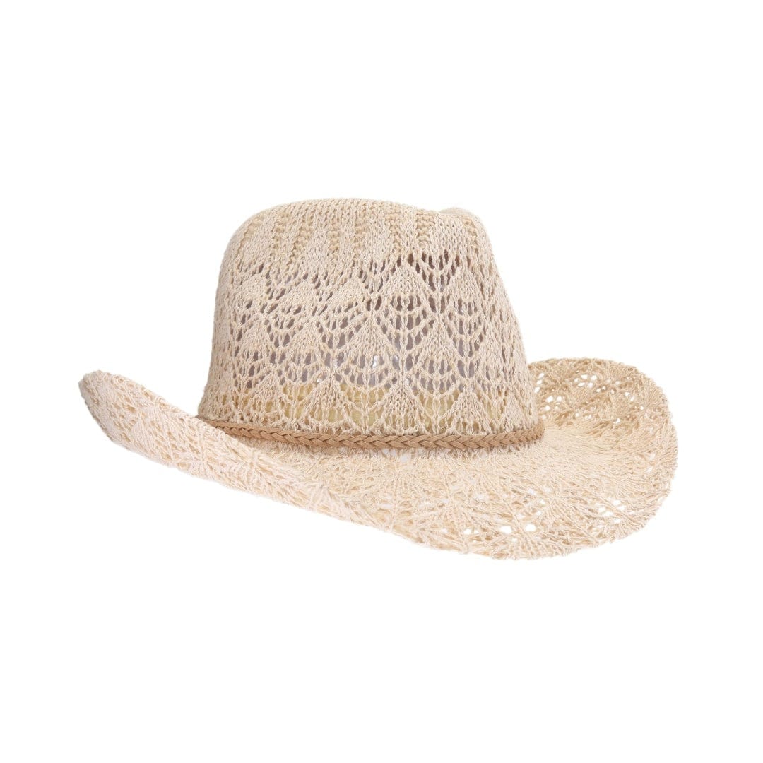 CBC0136 Tahoe Horseshoe Lace Knit Cowboy Hat - MiMi Wholesale