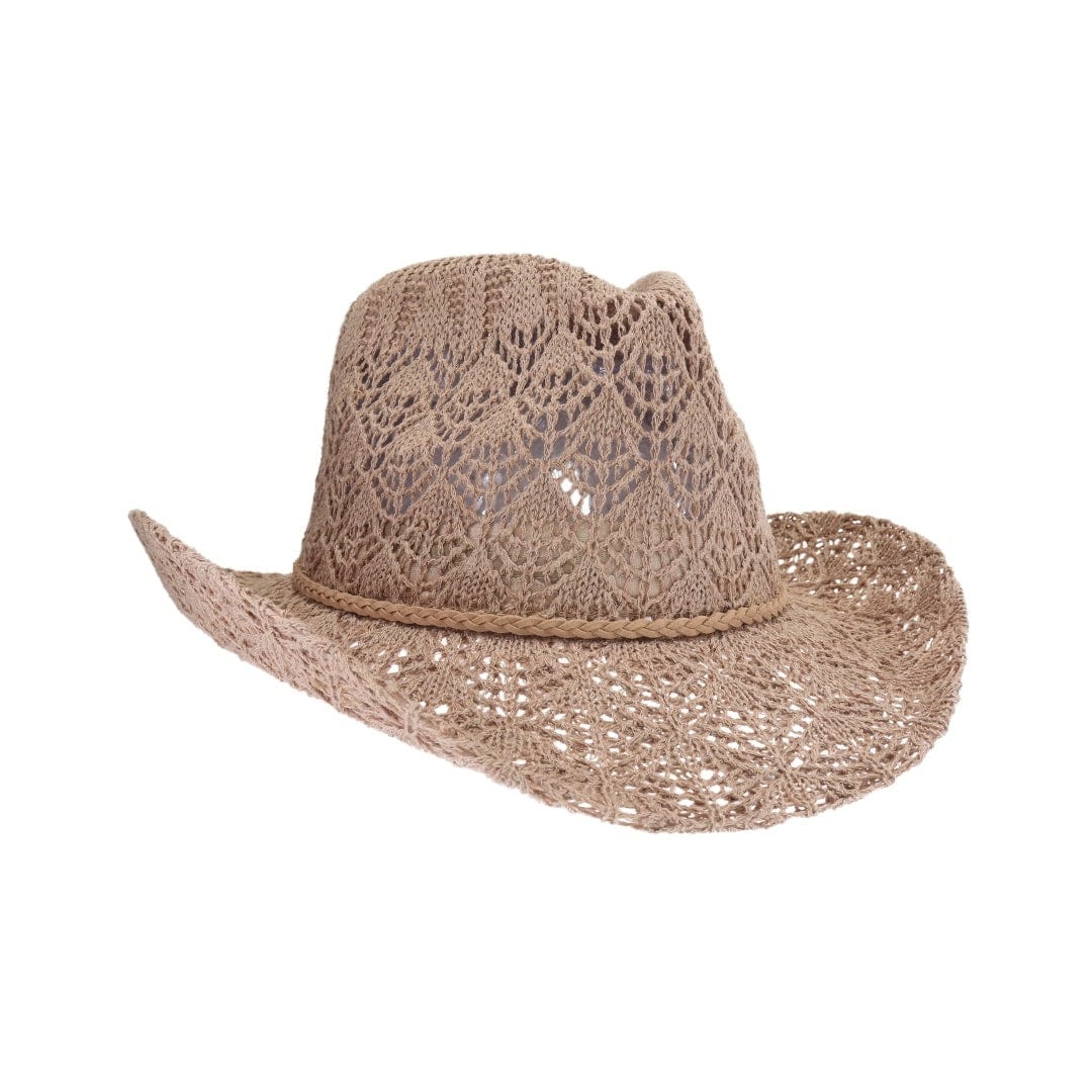 CBC0136 Tahoe Horseshoe Lace Knit Cowboy Hat - MiMi Wholesale