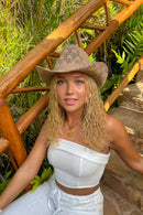 CBC0136 Tahoe Horseshoe Lace Knit Cowboy Hat - MiMi Wholesale