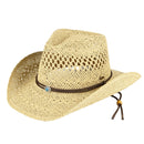 CBC0140 Straw Weave Cowboy Hat With Turquoise - MiMi Wholesale