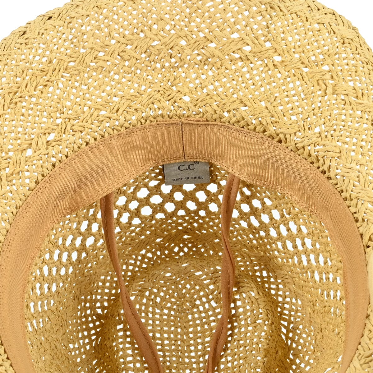 CBC0140 Straw Weave Cowboy Hat With Turquoise - MiMi Wholesale