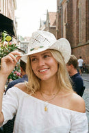 CBC0146 Ava Straw Cowboy Hat With Seashell Bead Band - MiMi Wholesale