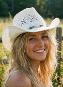 CBC0146 Ava Straw Cowboy Hat With Seashell Bead Band - MiMi Wholesale