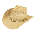 CBC0146 Ava Straw Cowboy Hat With Seashell Bead Band - MiMi Wholesale