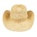 CBC0146 Ava Straw Cowboy Hat With Seashell Bead Band - MiMi Wholesale