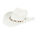 CBC0147 Sarah Straw Cowboy Hat With Seashell Bead Band - MiMi Wholesale