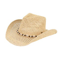 CBC0147 Sarah Straw Cowboy Hat With Seashell Bead Band - MiMi Wholesale