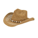 CBC0147 Sarah Straw Cowboy Hat With Seashell Bead Band - MiMi Wholesale