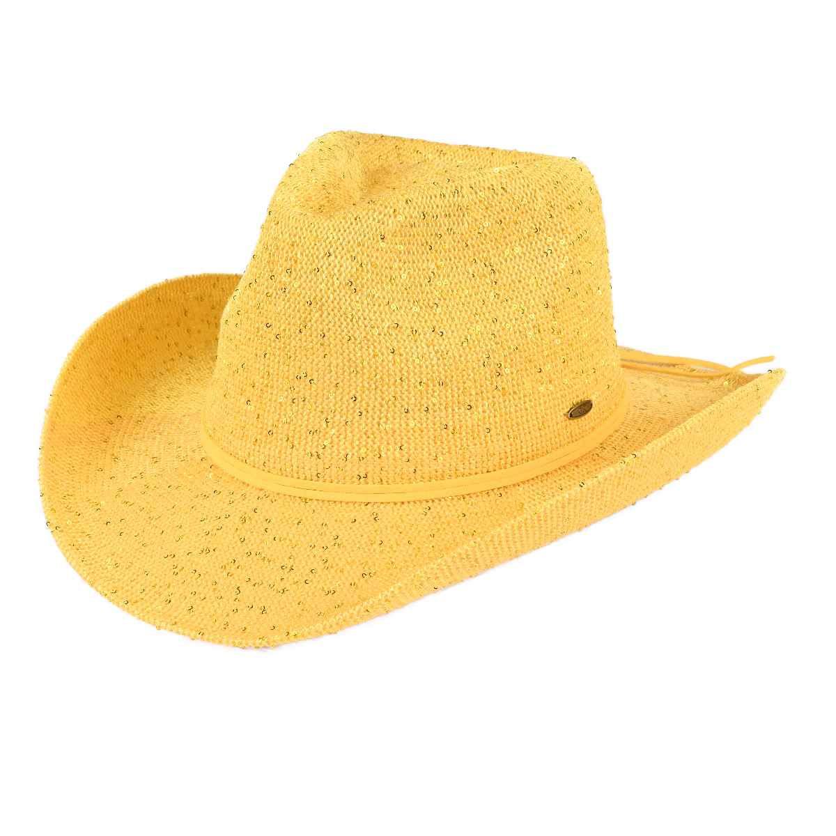 CBC03 C.C Brand Sequin Detail Cowboy Hat With Suede Trim - MiMi Wholesale
