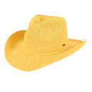 CBC03 C.C Brand Sequin Detail Cowboy Hat With Suede Trim - MiMi Wholesale