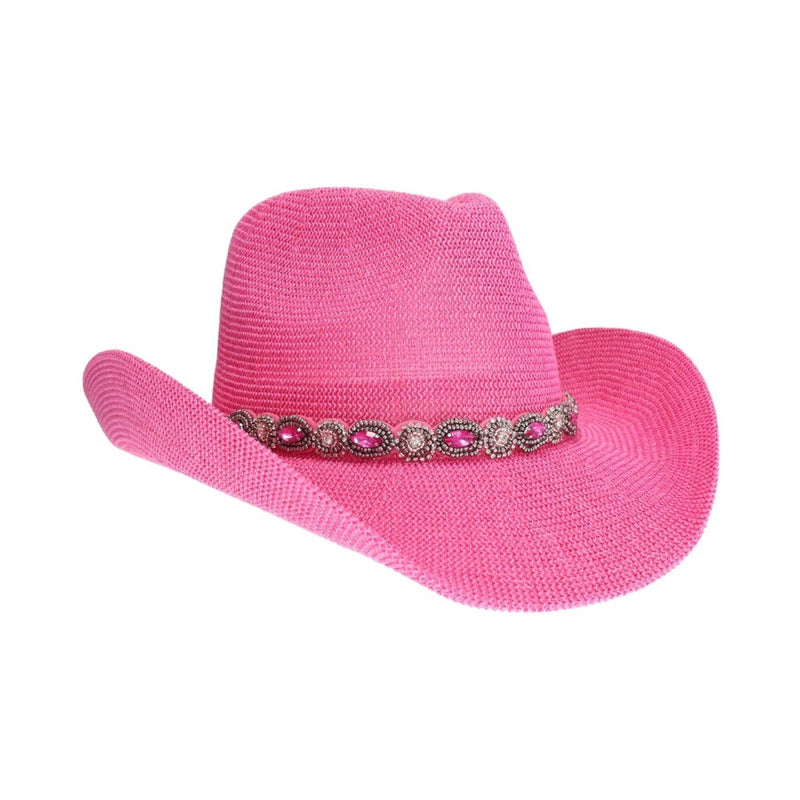 CBC08 C.C Brand Della Cowboy Hat w/ Pearl & Rhinestone - MiMi Wholesale