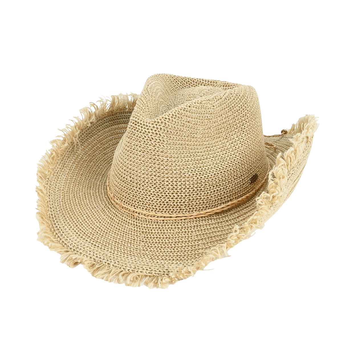 CBH0047 Frayed Brim Cowboy Hat - MiMi Wholesale