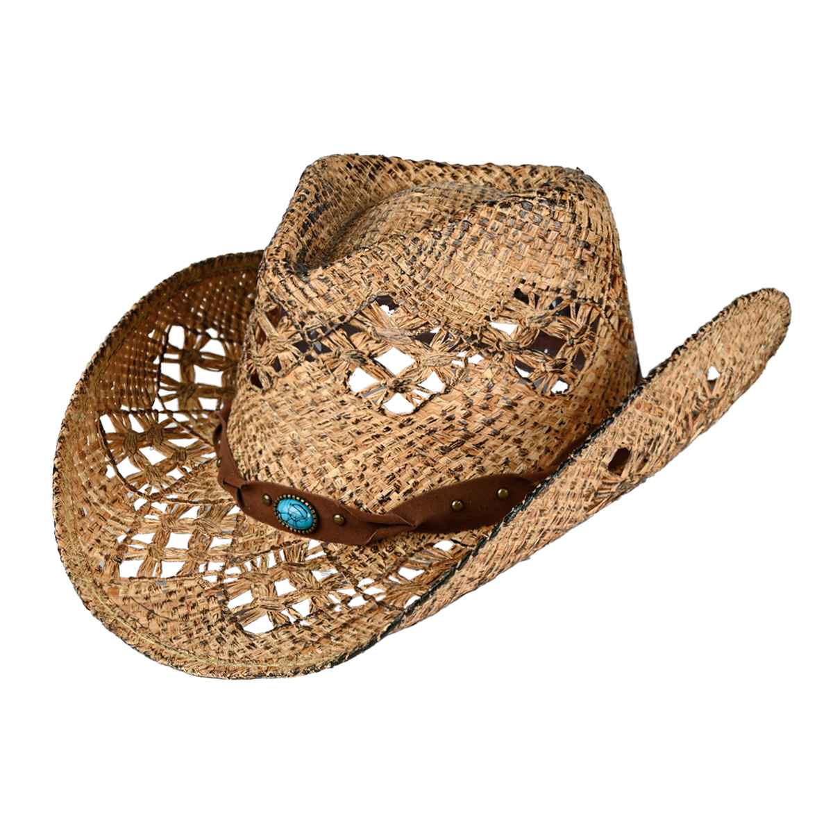 CBT0003 Santa Fe Raffia Cowboy Hat - MiMi Wholesale