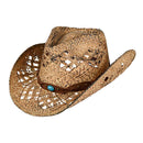 CBT0003 Santa Fe Raffia Cowboy Hat - MiMi Wholesale