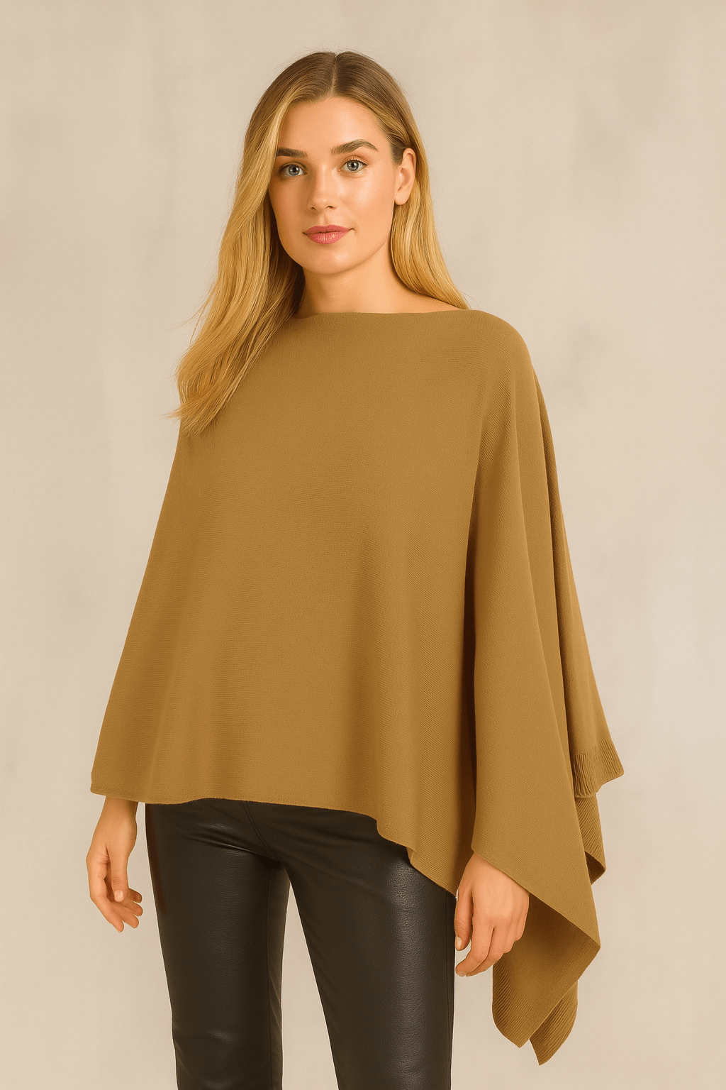 CCP320056 Solid Scarf Poncho - MiMi Wholesale