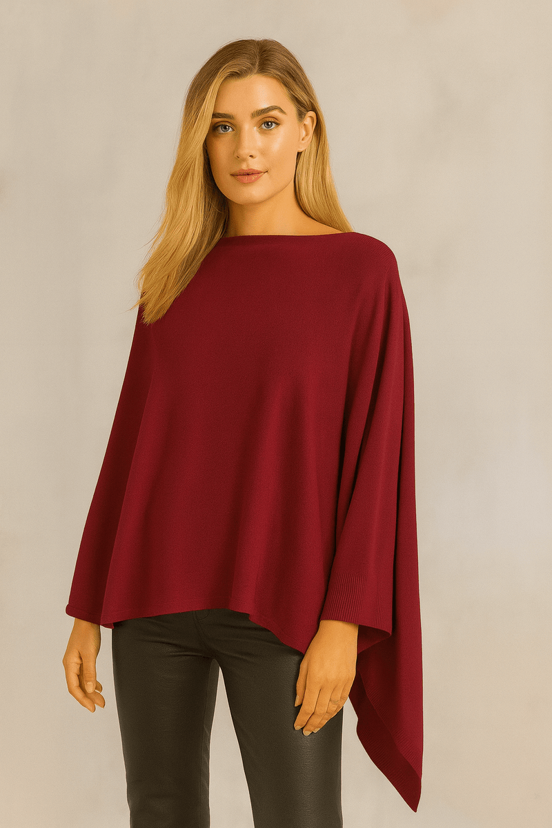 CCP320056 Solid Scarf Poncho - MiMi Wholesale