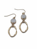 CE3195 Semi Precious Stone Dangle Earrings - MiMi Wholesale