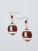 CE3200 Football Dangle Earrings - MiMi Wholesale