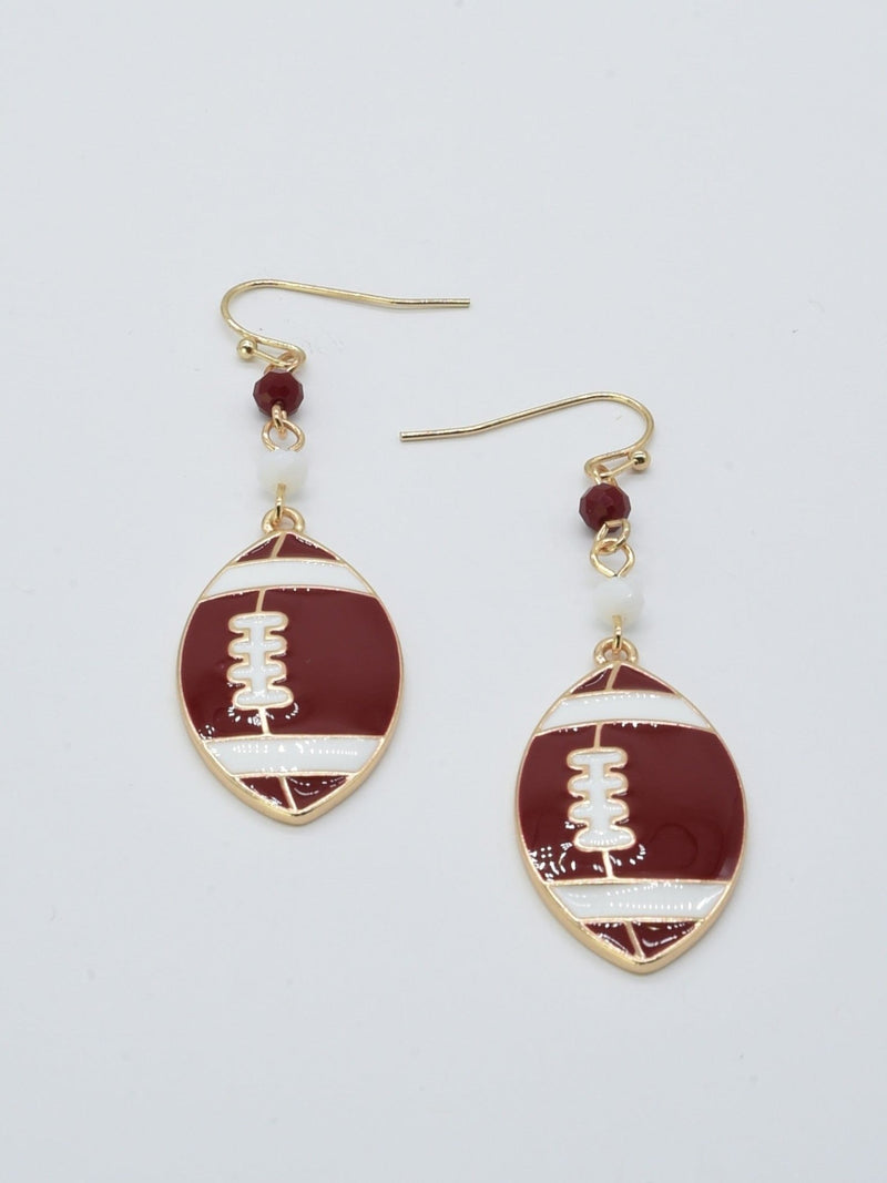 CE3200 Football Dangle Earrings - MiMi Wholesale