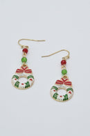 CE3201 Christmas Wreath Dangle Earrings - MiMi Wholesale