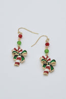 CE3202 Christmas Candy Cane Dangle Earrings - MiMi Wholesale